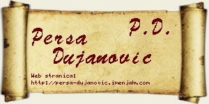 Persa Dujanović vizit kartica
